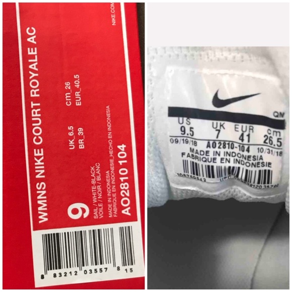 NWT Nike Court Royals AC Leather Sail W AUTHENTIC - Picture 8 of 8